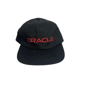ORACLE LOGO HAT CAP leather ADJUSTABLE STRAPBACK black Unisex Flat Bill